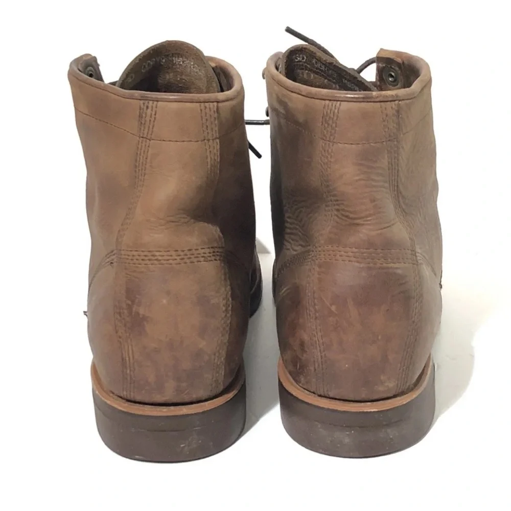 CHIPPEWA X Ll Bean ODRY9 Brown Oil Leather Cap Toe Lace Up Boots